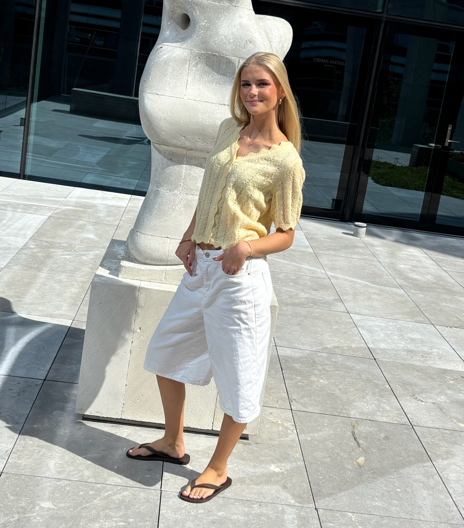 PCADA Knitted Cardigan - French Vanilla